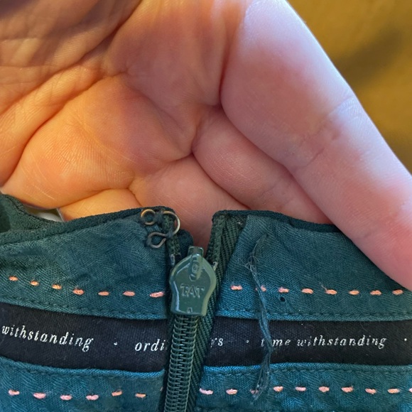 The Essential Taper By Anthropologie Women’s Size 12 Pleated Teal Pants - Picture 8 of 9